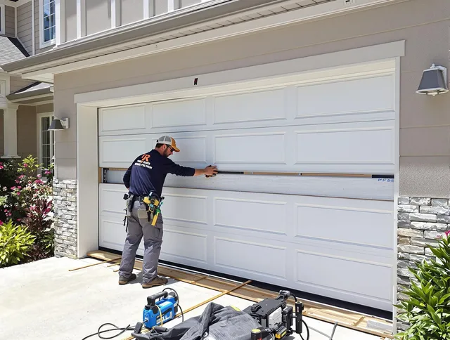 Stratford Garage Door Repair team performing complete garage door replacement at Stratford residence