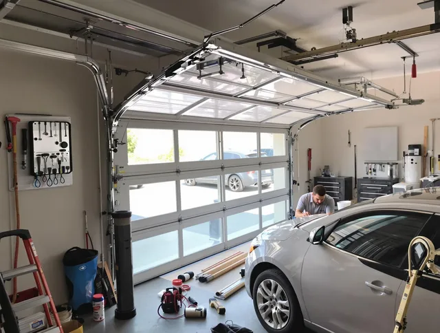 Garage door noise reduction service by Stratford Garage Door Repair in Stratford