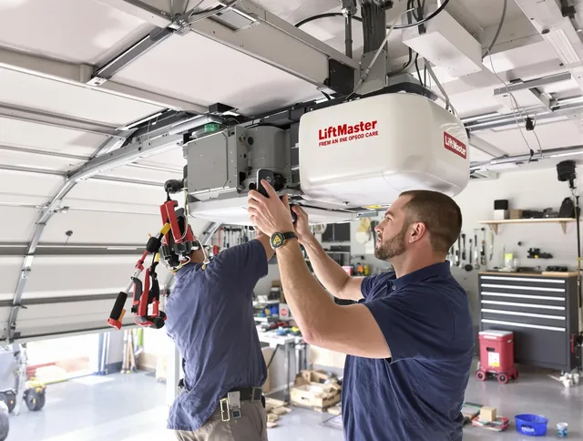 Stratford Garage Door Repair technician performing advanced diagnostics on garage opener in Stratford
