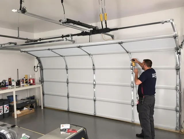 Stratford Garage Door Repair certified technician performing overhead door system repair in Stratford
