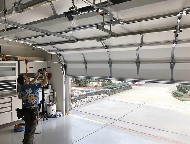 Garage door track repair service by Stratford Garage Door Repair in Stratford